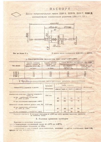 справочник диод д226